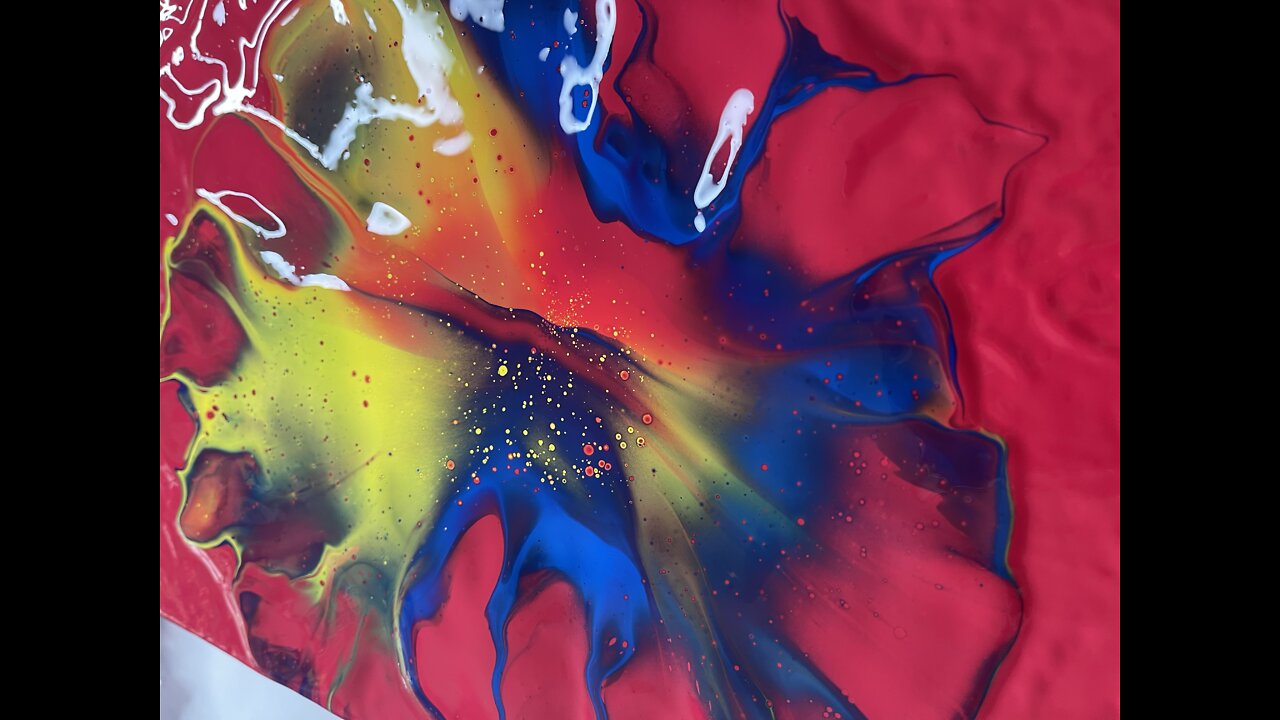 3 Primaries, 3 Pours! Red based Dutch Pour #primarycolors #colortheory #rainbow #abstractart #yyc