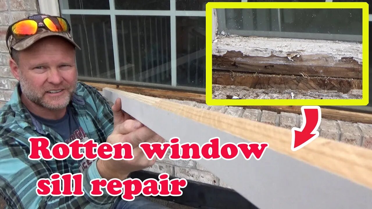 Window leaks when raining, replacing a rotten window sill. bdp garage episode 18