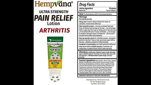 As Seen On TV Hempvana Pain Relief Cream for Arthritis by BulbHead - The Hemp Cream for Pain Re...