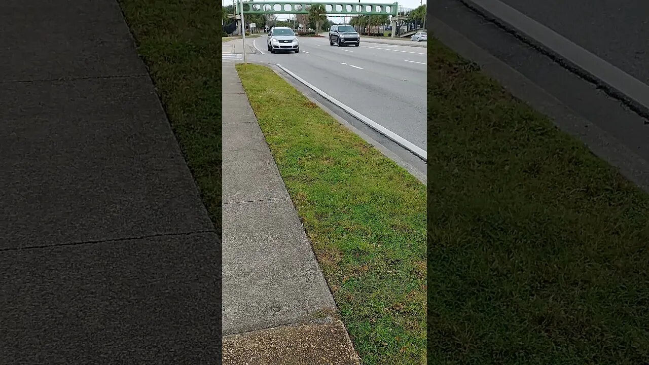 1 headlight Gang Stalker right as I enter my job