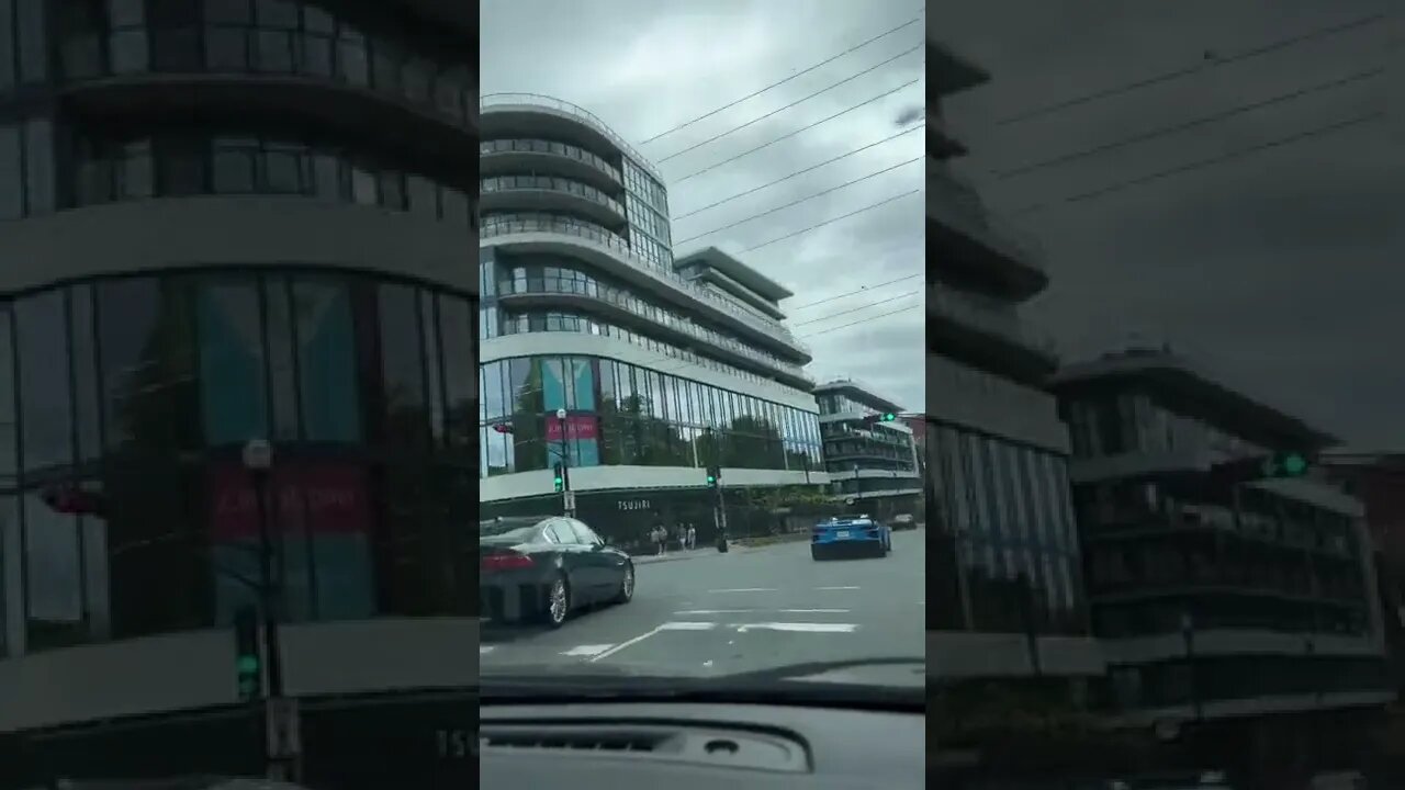 A Blue Corvette in downtown Halifax