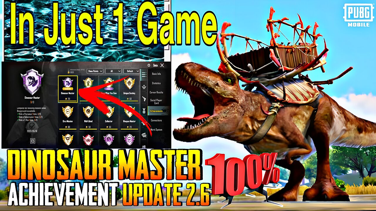 HOW TO COMPLETE ( DINOSAUR MASTER ) ACHIEVEMENT In Just One Game - PUBG Mobile - BGMI