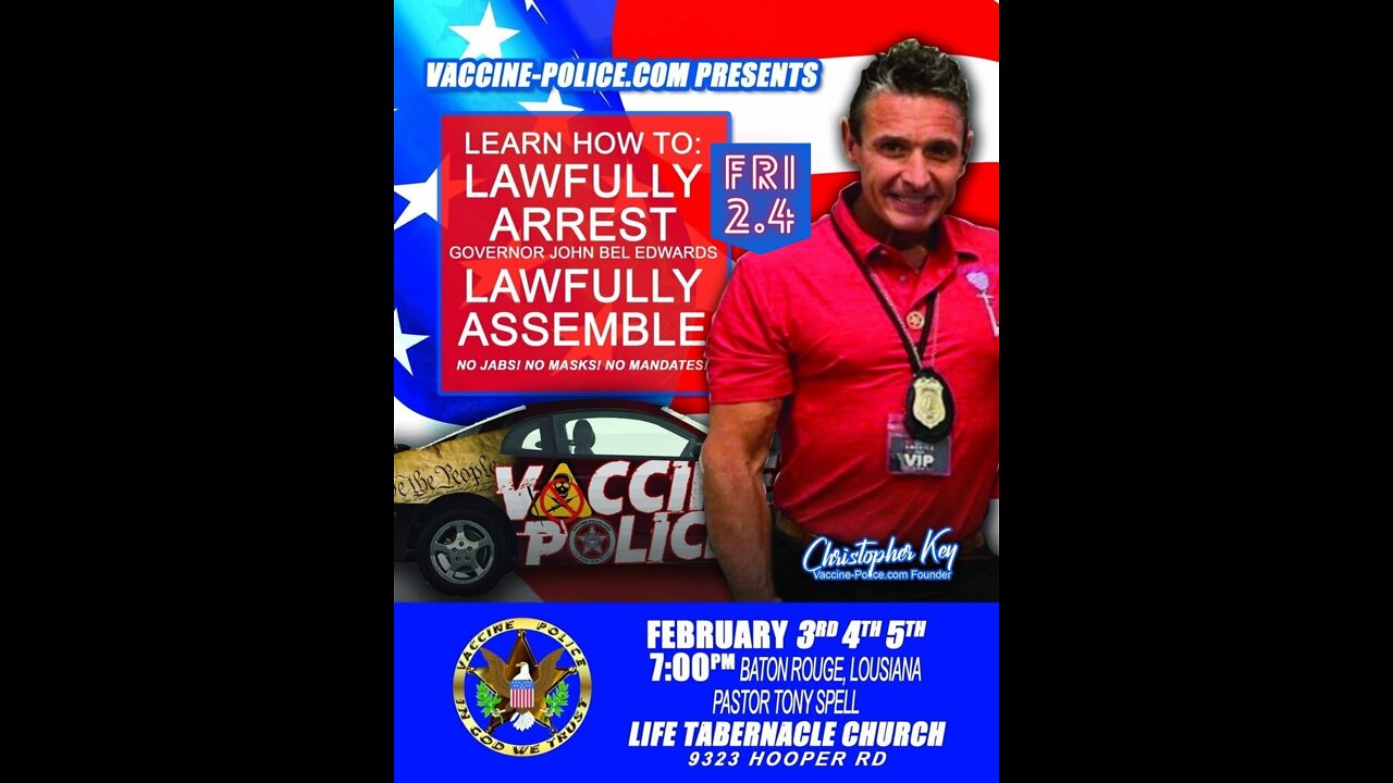 Fri 2.4: Lawfully @rrest + Assemble! Vaccine-Police.com, Dave Roberts