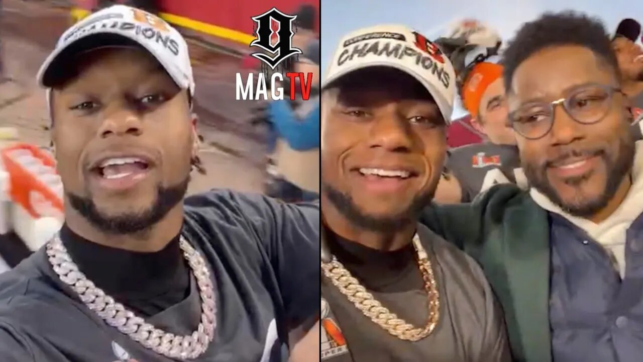 Joe Mixon's On-Field Celebration After Bengals Win AFC Championship! 🏆