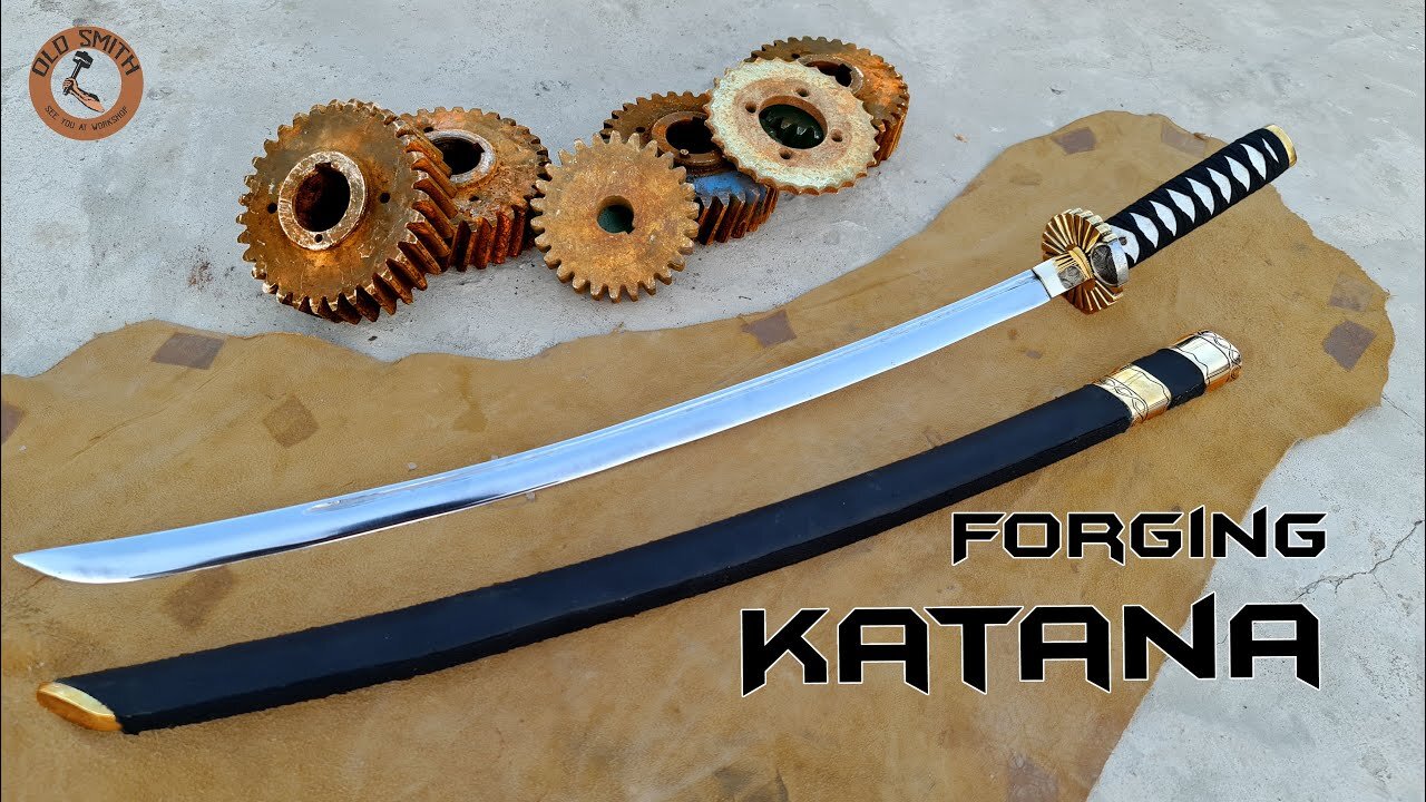 Forging a KATANA out of Rusted Iron CHAIN