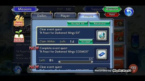 Darkened Wings event Blue Magic crystal rewards!