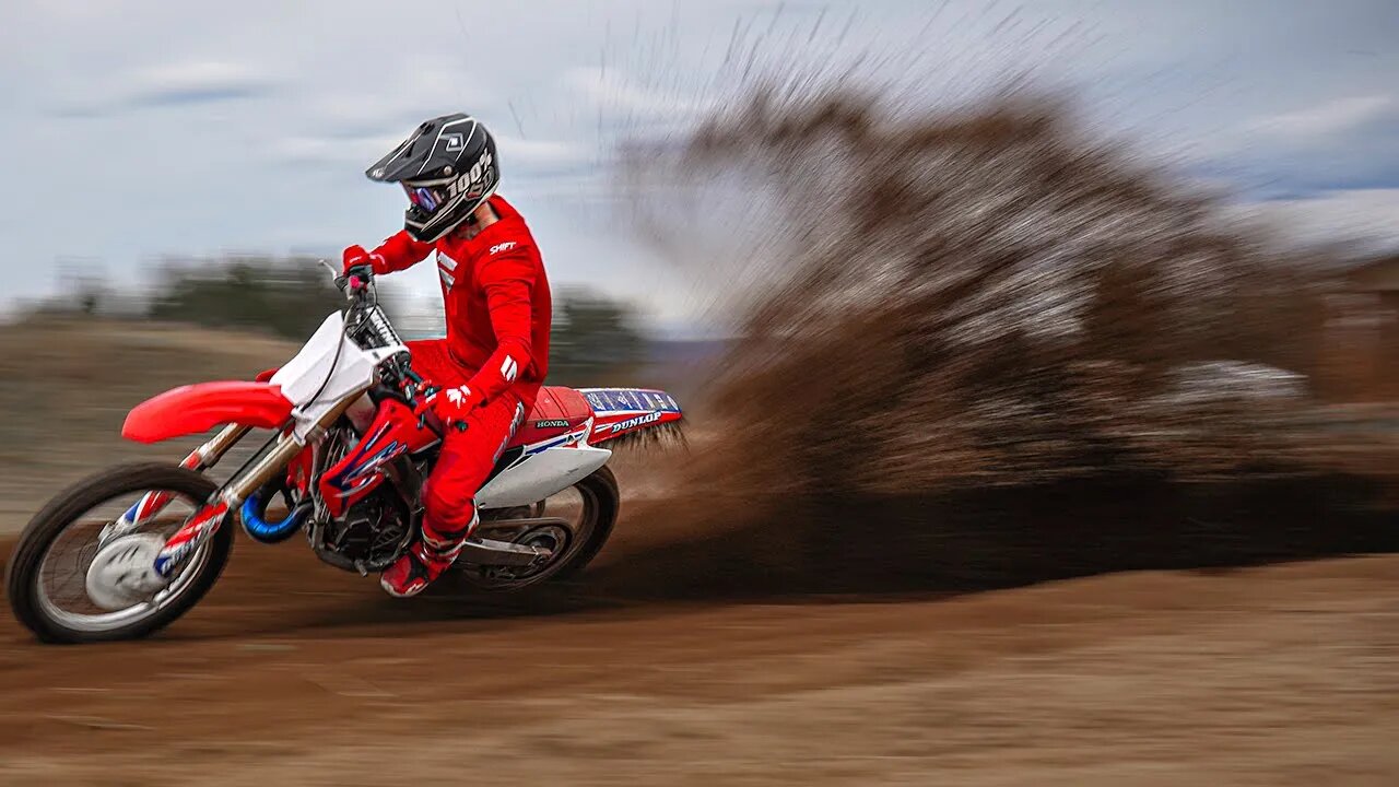 2 stroke shredding on a fresh MX track!