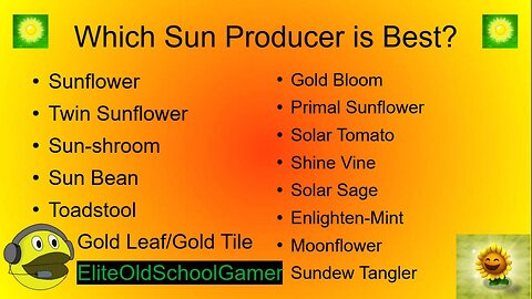 Plants vs Zombies 2 - Which Sun Producer is the Best - October 2023