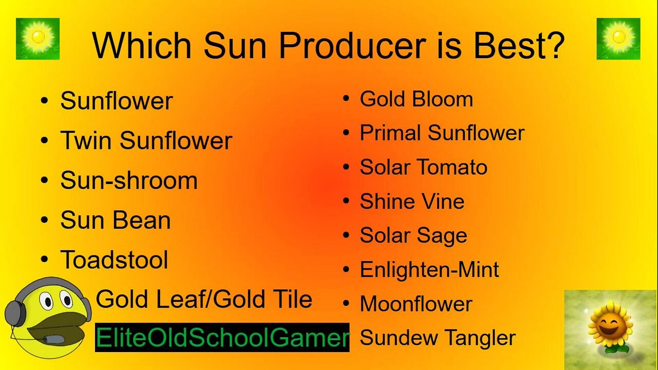 Plants vs Zombies 2 - Which Sun Producer is the Best - October 2023