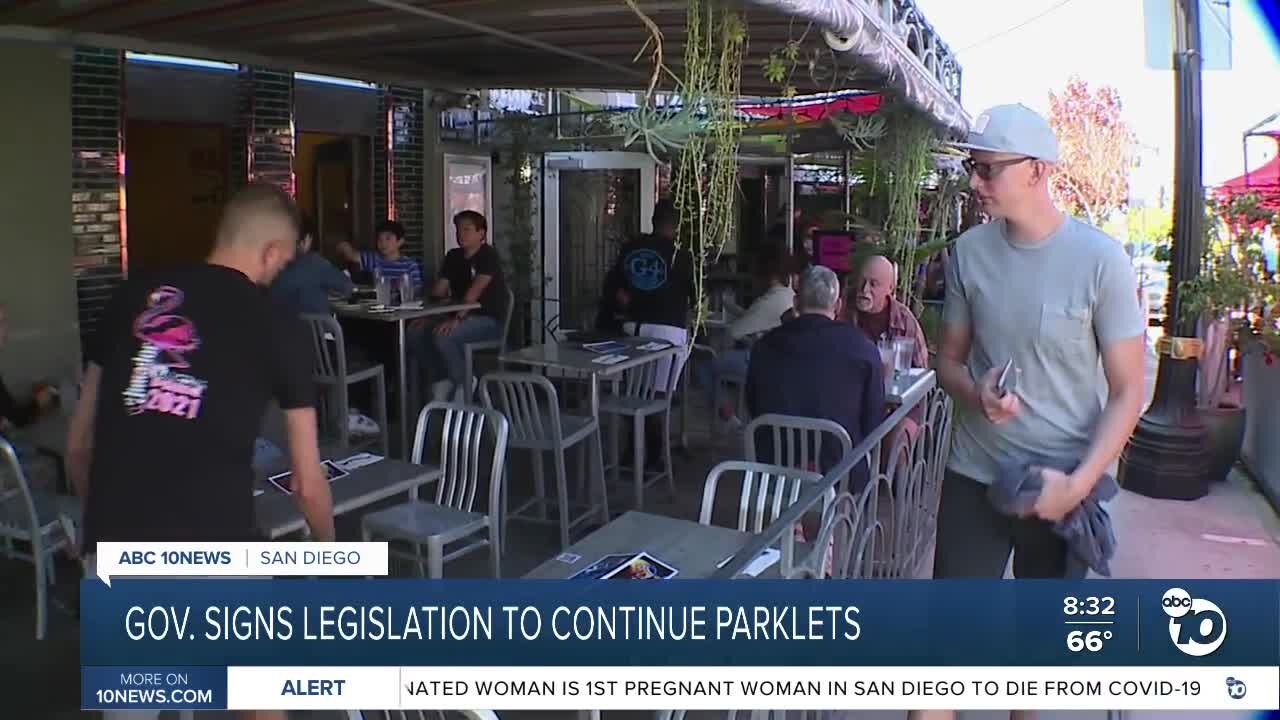 Newsom signs legislation to continue parklets