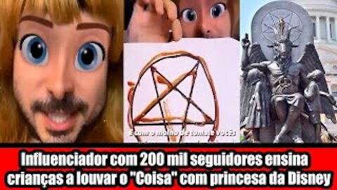 Influenciador com 200 mil seguidores ensina crianças a louvar o "Coisa" com princesa da Disney