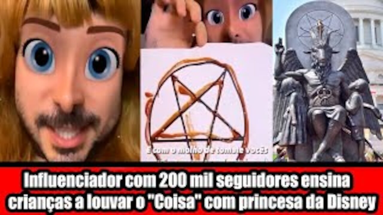 Influenciador com 200 mil seguidores ensina crianças a louvar o "Coisa" com princesa da Disney