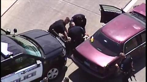 WATCH: Bank robbery suspect arrested after police pursuit, crash in south KC metro