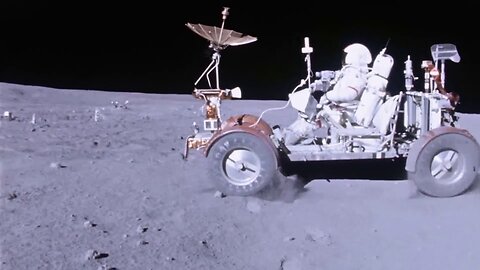 4k Lunar rover vehicle on moon footage-1969