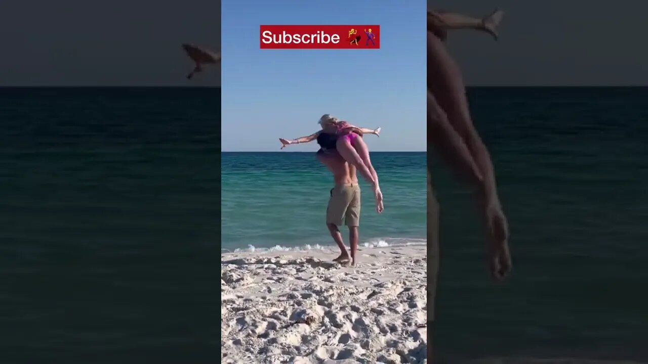 Country swing dance partner aerials at the beach #shorts #westerndance #countrydancing