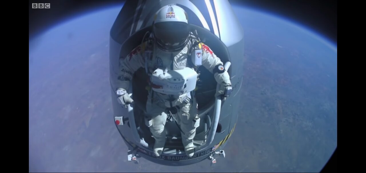 JUMPING from space Red bull space dive - BBC