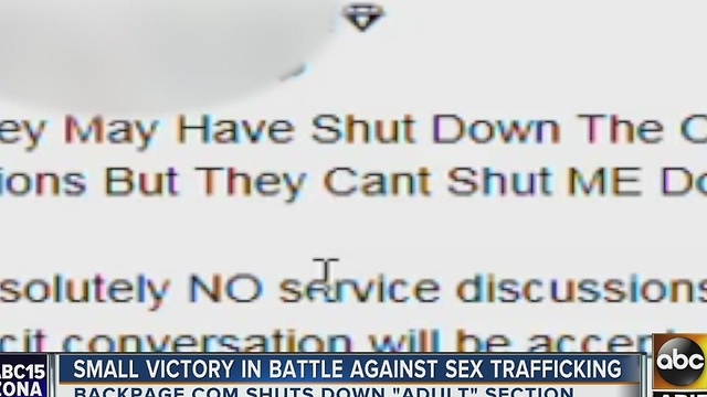 Anti-child trafficking advocates say Backpacge.com change will be temorary