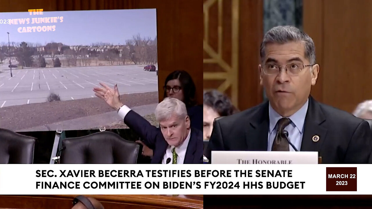 Biden's HHS Sec Becerra refuses to tell how many full-time HHS employees physically show up to work while looking at a photo of empty parking lot at HHS facility.