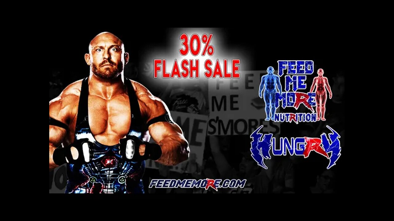 Ryback Feed Me More Nutrition Live Sunday Flash Sale 30% Off Code YOUTUBE30