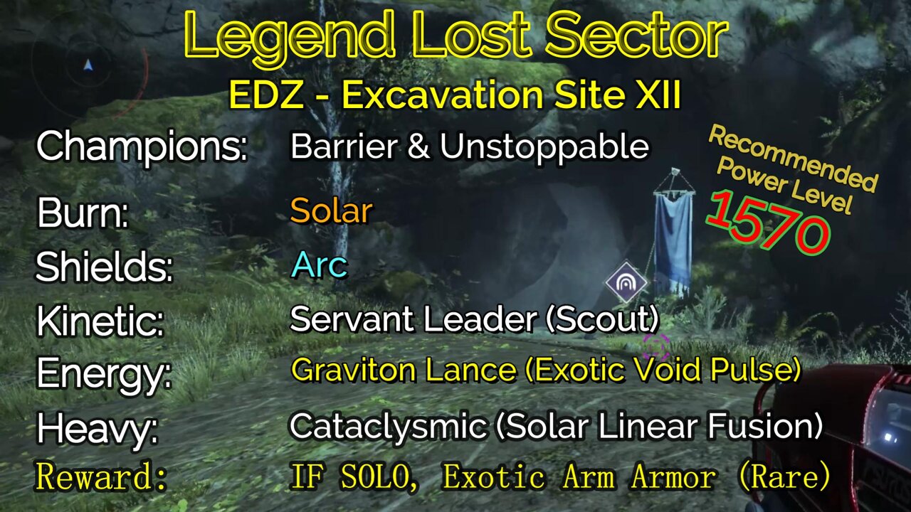 Destiny 2 Legend Lost Sector: EDZ - Excavation Site XII on my Hunter 10-16-22