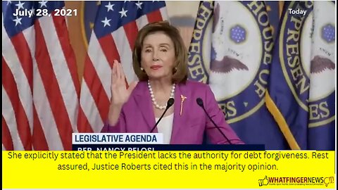 She explicitly stated that the President lacks the authority for debt forgiveness. Rest assured