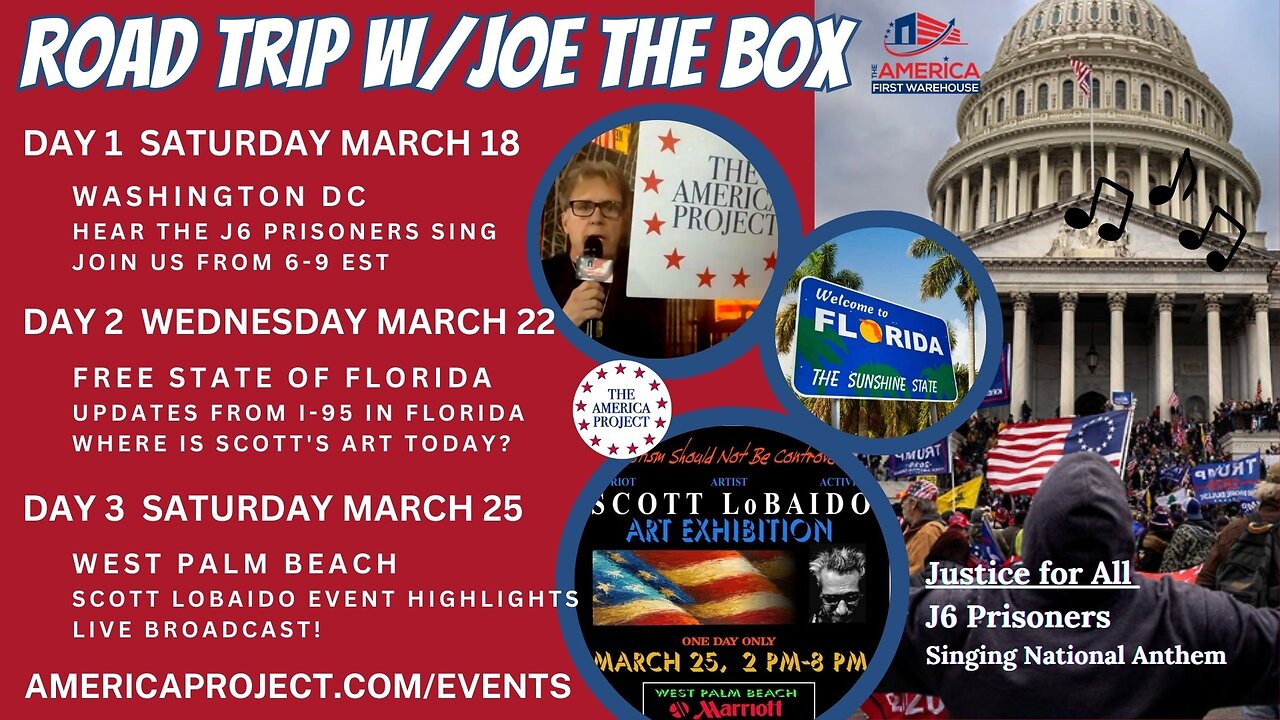 ROAD TRIP w/ Joe The Box Sponsored by The America Project Calendar of Events