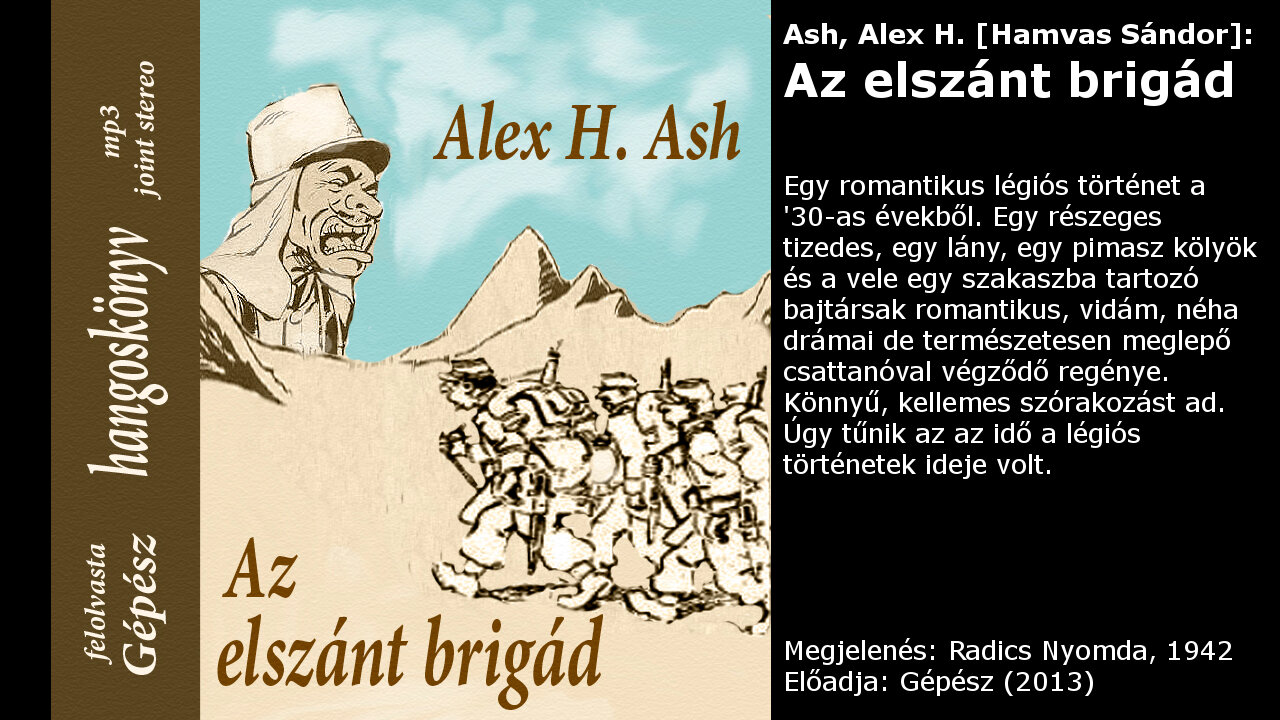 Ash, Alex H. [Hamvas Sándor]: Az elszánt brigád. Radics Nyomda, 1942