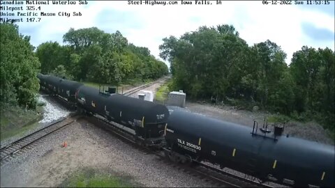 NS and CN Power on SB UP Manifest at Mills Tower on June 12, 2022 # Steel Highway #