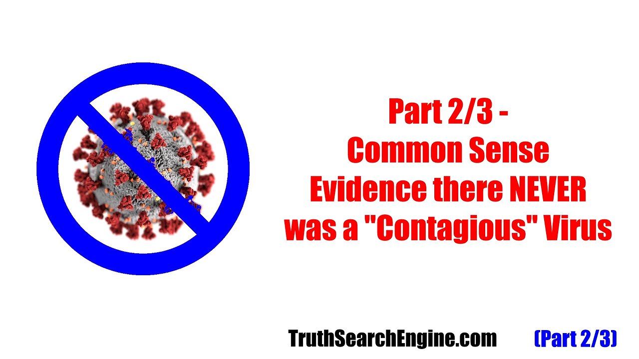 Part 2/3 - There Never Was, and Still is Not, a "Contagious" Virus.