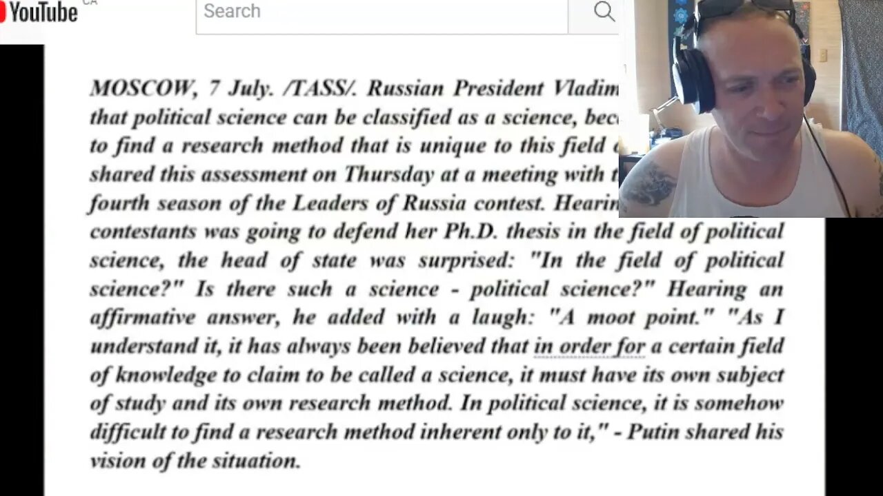 Important Message July 11, Vladimir Putin, SmoothieX12 : On the Level with Teddy Bass