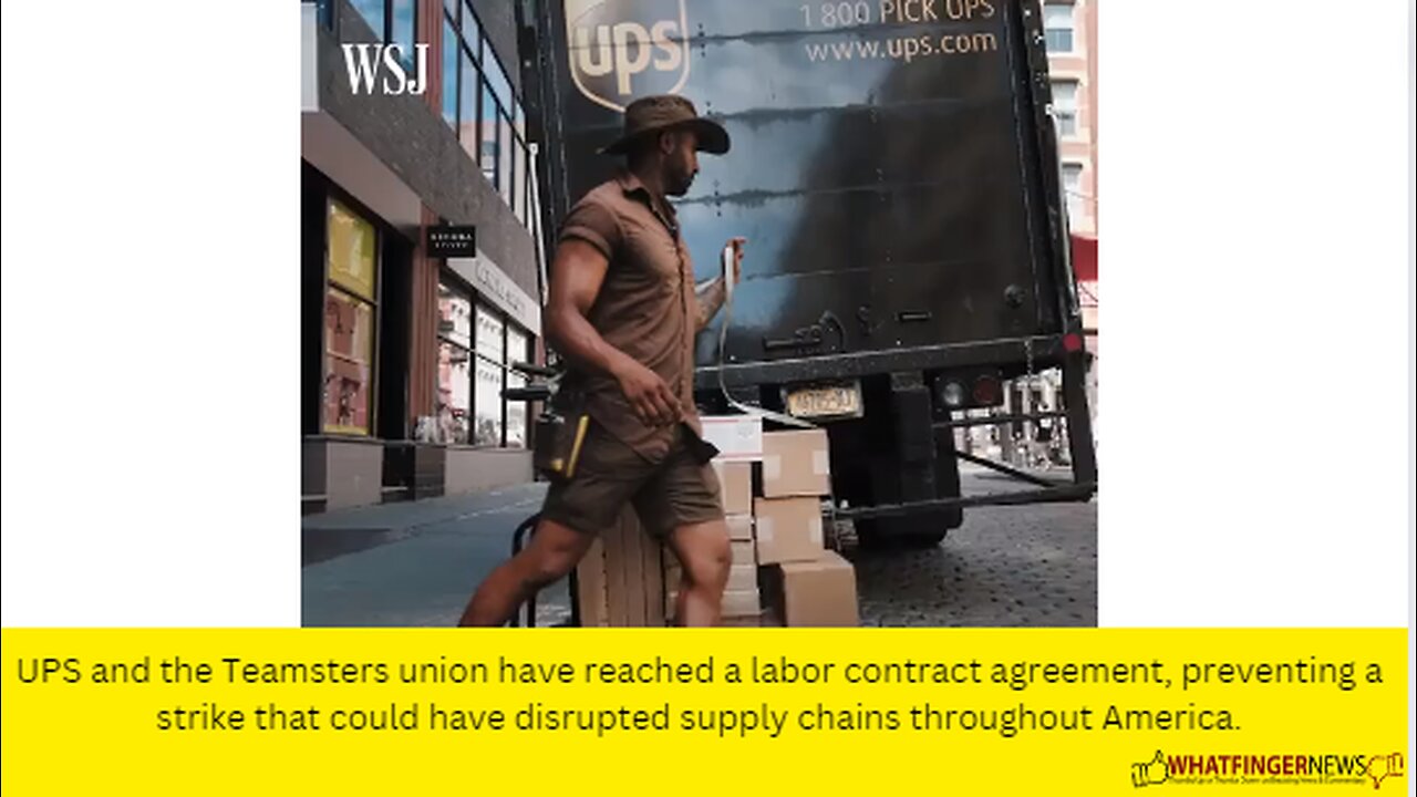 UPS and the Teamsters union have reached a labor contract agreement, preventing a strike