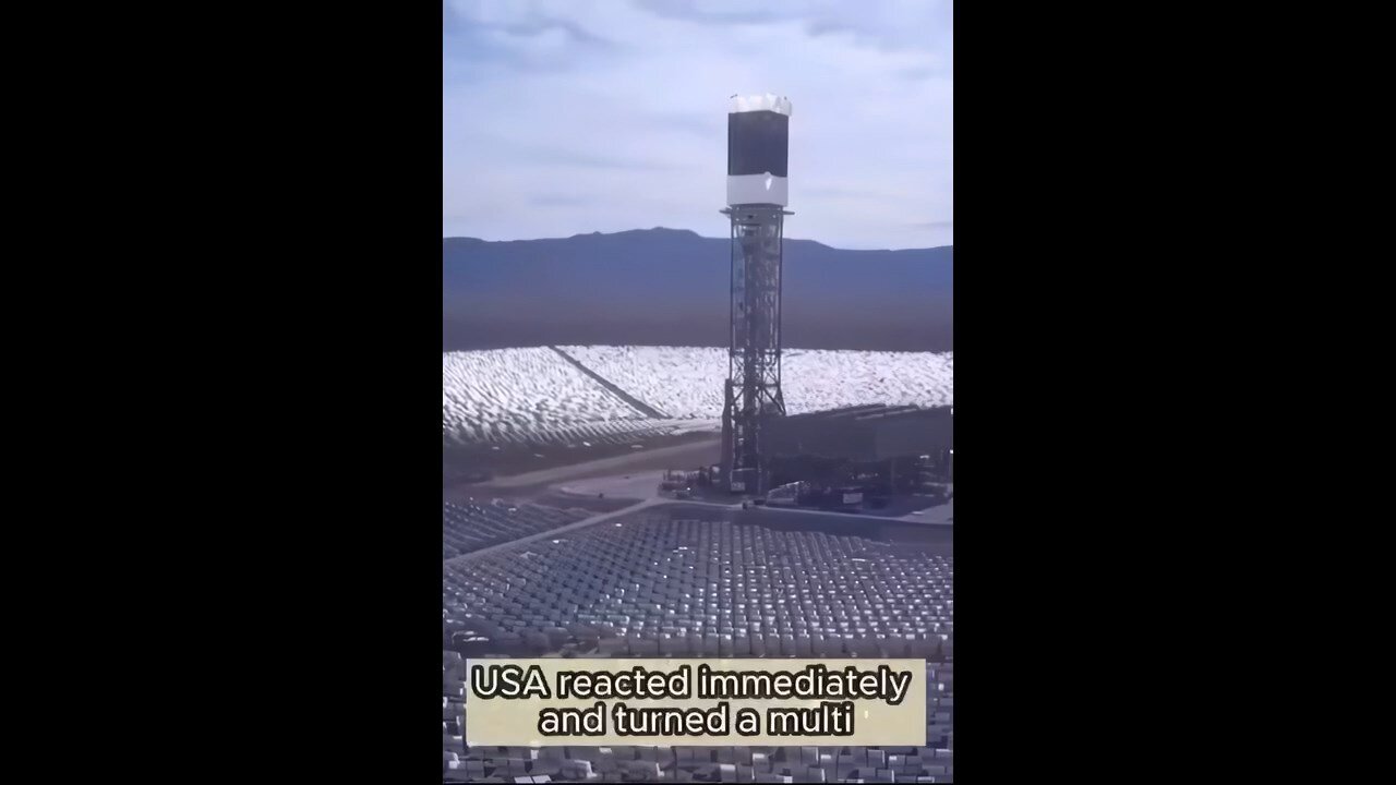 A field of solar panels destroyed by a blizzard