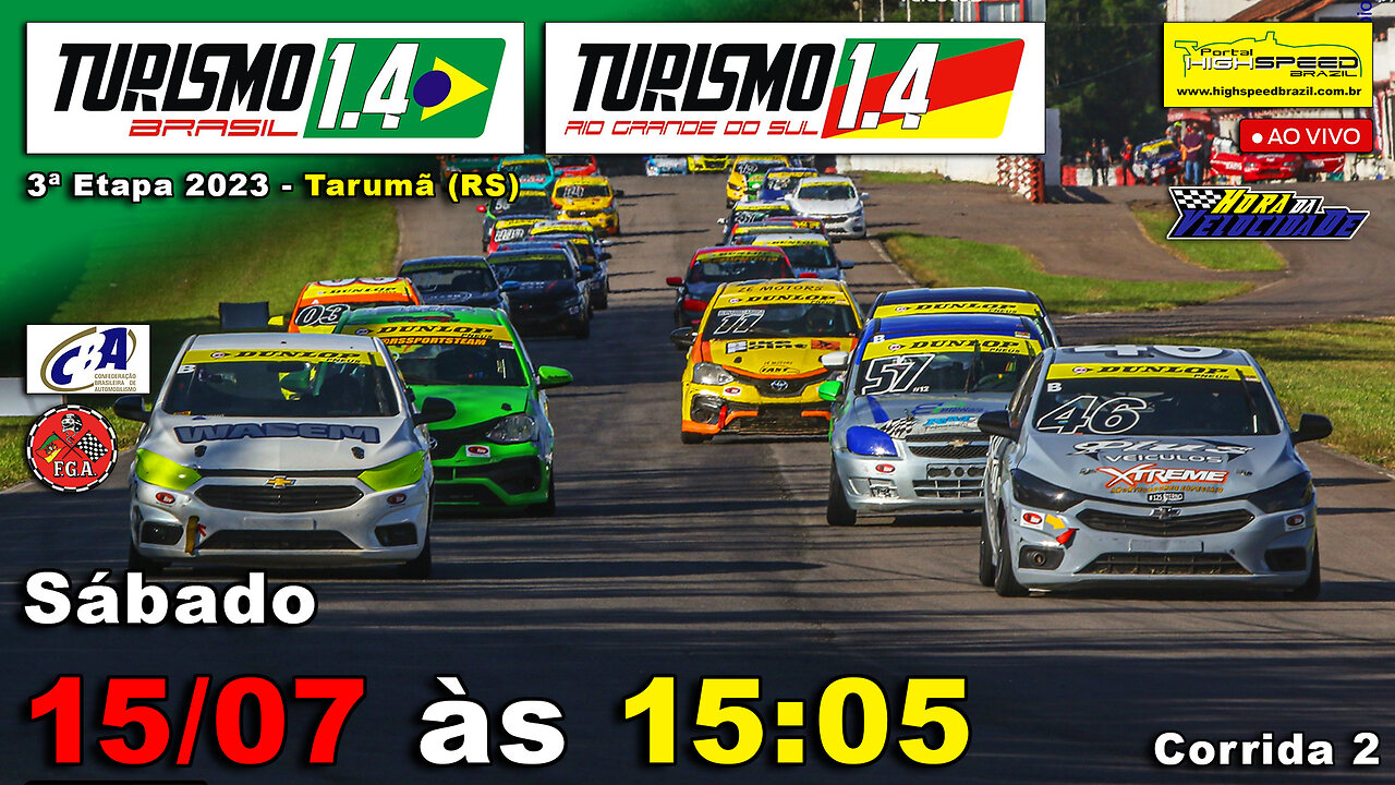 🔴 TURISMO 1.4 BR/RS | Corrida 2 | 3ª Etapa 2023 | Tarumã (RS) | Ao Vivo