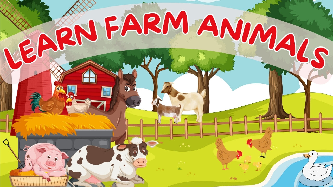 Learn Farm Animals in English | Animal Sounds | Educational Videos for Kids | Toddlers Learning