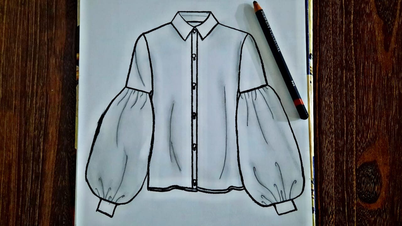 Easy Drawing ' Dress drawing " Pencil drawing : Dress design sketch