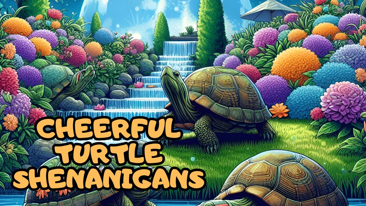 "Cheerful Turtle Shenanigans: Delightful antics of playful turtles in action!"