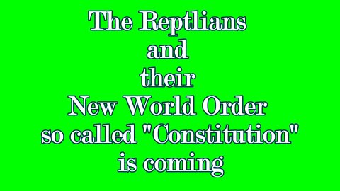 The Reptilians and their so called New World Order " constitution"