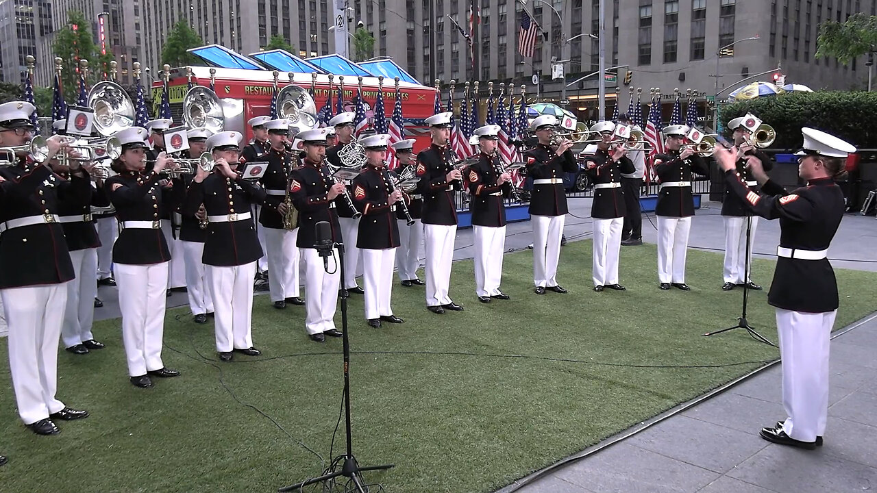 Quantico Marine Band performs on Fox News in New York during Fleet Week