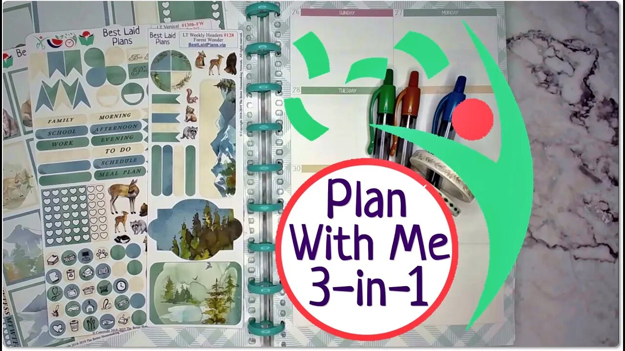 3-in-1 Weekly Plan With Me! Leafy Treetops Horizontal Vertical Dashboard Functional Planners Jan 27