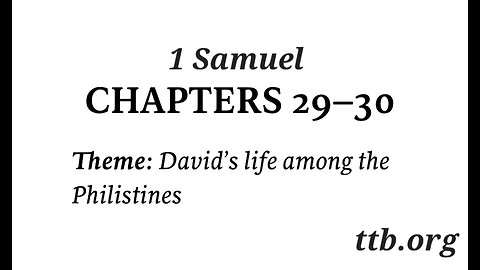 1 Samuel Chapter 29-30 (Bible Study)