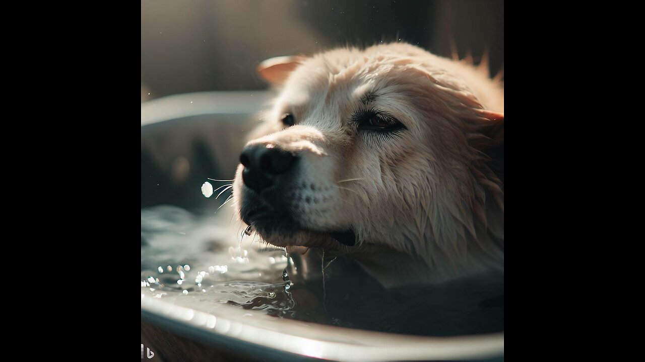 🐶DOG IN A REFRESHING BATH💦