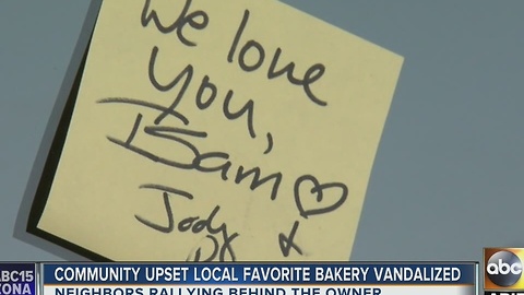 Neighbors rally to support vandalized Middle Eastern bakery in Phoenix