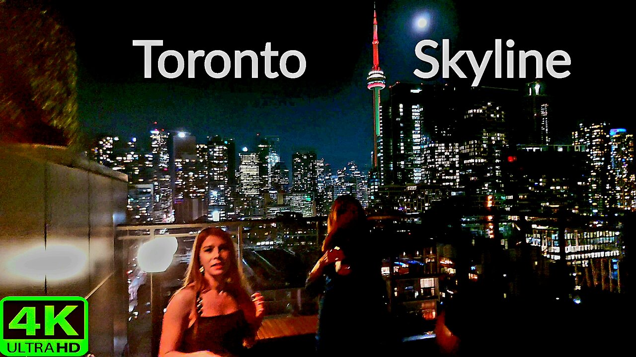 【4K】Toronto skyline & Rooftop party Canada 🇨🇦