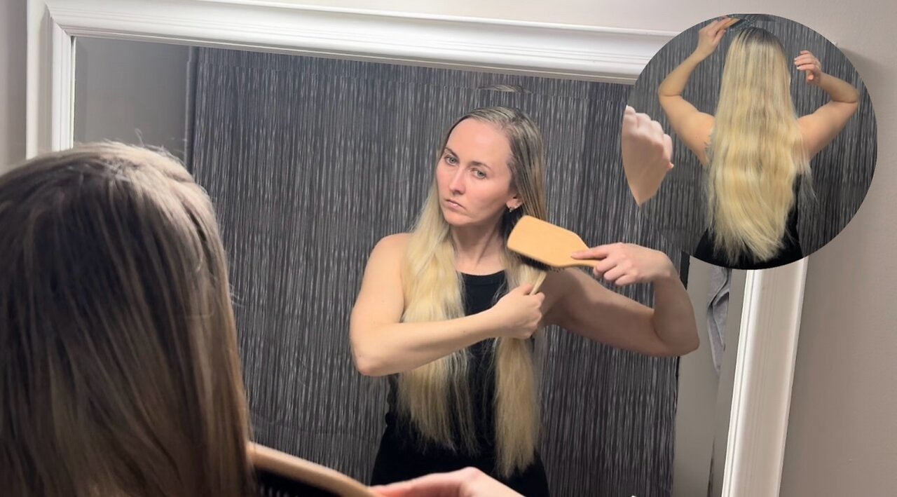ASMR Hair Brushing Sounds on Long Blonde Hair for Relaxation!
