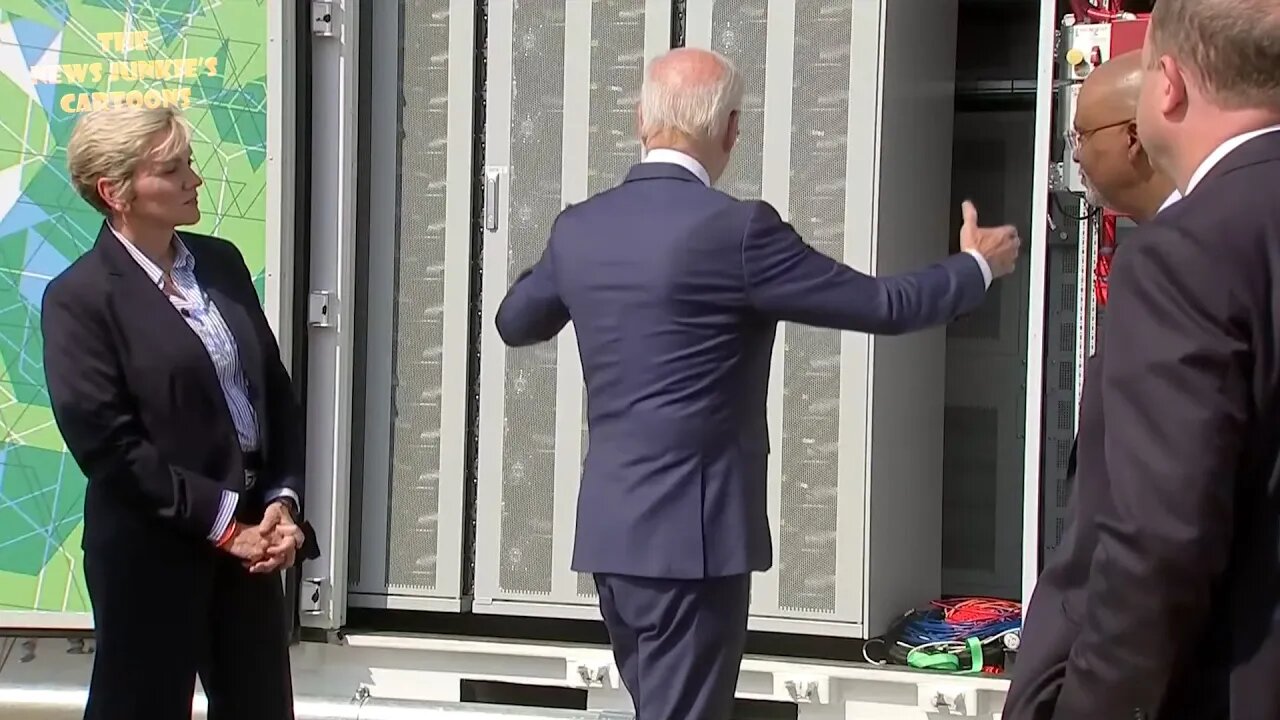 In the middle of new charging station show, Biden tells a story about a map from his Obama years.