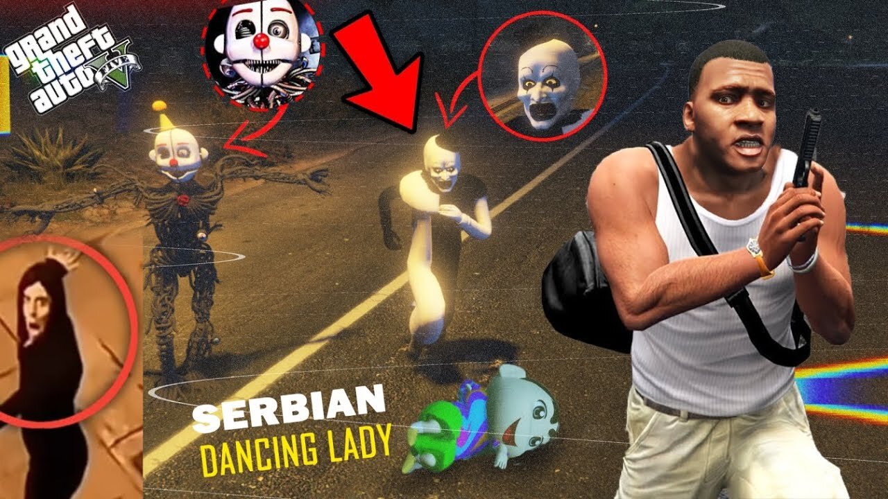 GTA 5 : Franklin Found Ghost Robot Friend Of SERBIAN DANCING LADY in GTA 5 ! (GTA 5 mods)