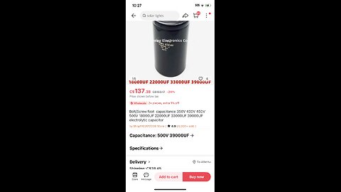 EPU DC LINK CAPS 8 cap 78000uf 900v 31.5KJ STORAGE