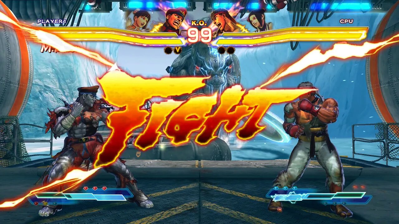 Street Fighter X Tekken: M. Bison (Alternate Costume) & Xiaoyu vs Ryu & Juri - 1440p No Commentary