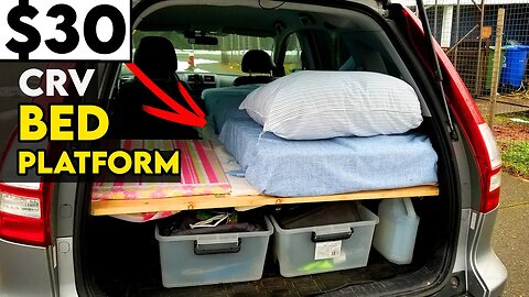 How to Build a Bed in an SUV | DIY SUV Bed Platform only $30 | CRV Bed Platform (Non Permanent)