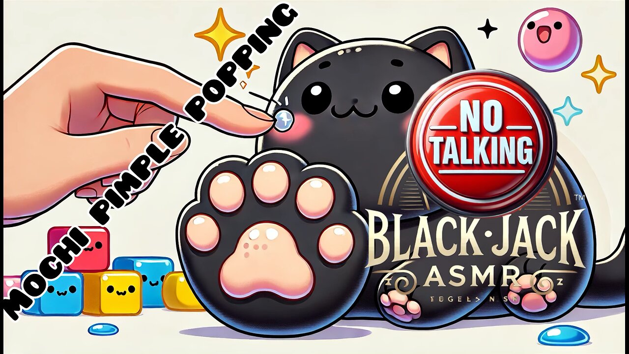 Mochi pimple popping no talking ASMR / Mochi cat paw Black Jack